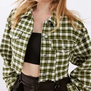 Urban Outfitters BDG Plaid Cropped Jacket